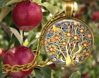 William Morris Apple Tree Tapestry Pendant - William Morris Pendant - Arts and Crafts Movement Jewelry - Art Nouveau Pendant Necklace