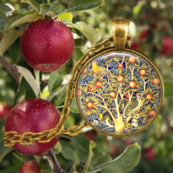 William Morris Apple Tree Tapestry Pendant - William Morris Pendant - Arts and Crafts Movement Jewelry - Art Nouveau Pendant Necklace