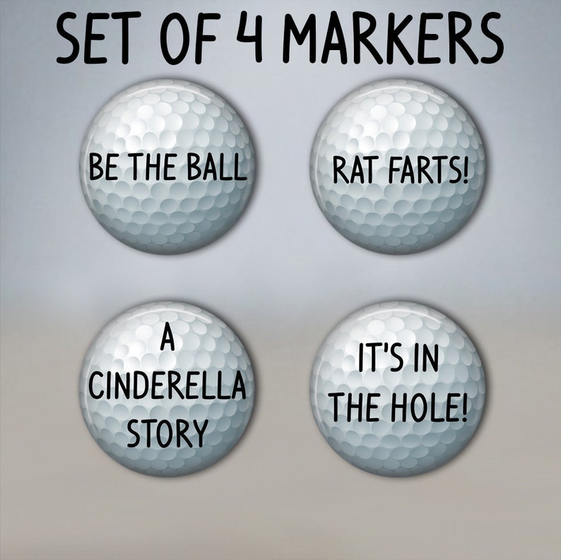 Funny Golf Ball Markers Set of 4 Markers Golfing Gifts Etsy
