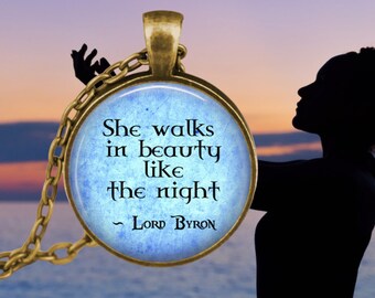 Lord Byron Quote Necklace: Poetic Literary Jewelry Gift