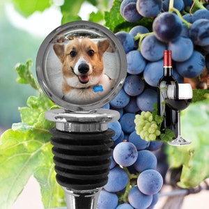 Personalized Pet Photo Wine Stopper - Custom Dog or Cat Gift