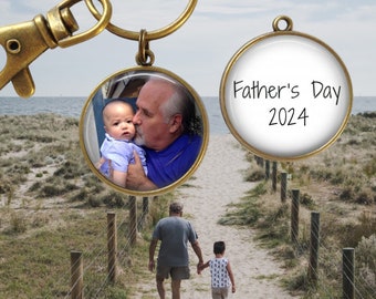 Grandfather Father's Day Key Chain - Grandpa Photo Keyring - Fathers Day Picture - Personalized Fathers Day Gift - Gift from Grandchild