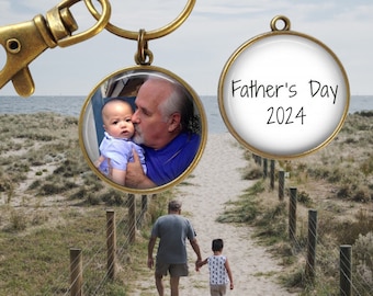 Personalized Photo Keyring - Gift for Grandpa or Dad