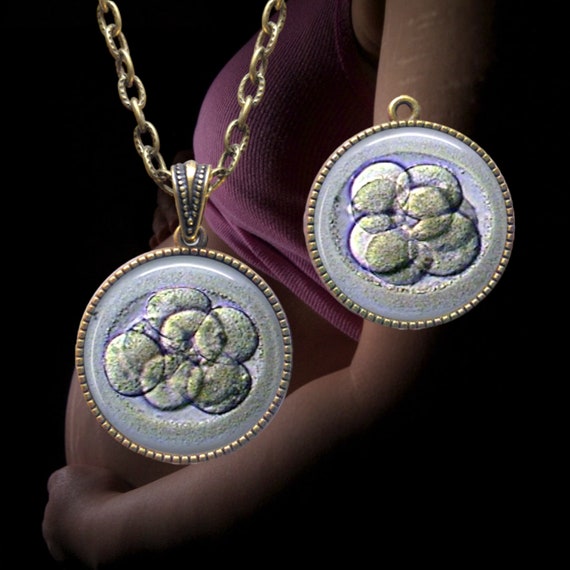【Remake】sukull motif necklace Embryo Custom Double-sided Embryo Pendant Necklace: IVF Keepsake Jewelry