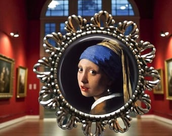 Girl with a Pearl Earring Brooch: Vermeer Art Jewelry