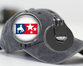 Valley Center Democratic Club Baseball Hat Clip - Patriotic Gifts for Him - Democrat Party Fundraiser - Cowboy Hat Clip