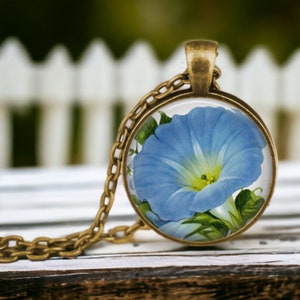 MORNING GLORY Necklace Morning Glory Jewelry Vintage Morning Glory Flower  Lover Necklace Floral Jewelry Something Blue - Etsy