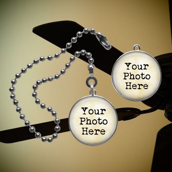 Custom FAN PULL with Your Quote - Personalized Fan Pull - Glass Light Pull - Double-sided Fan Pull - Chain Pull - His and Her Gifts