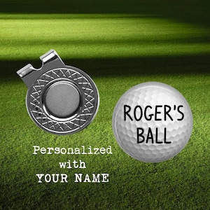 Personalized NAME Golf Ball Marker and Hat Clip Set - Customized Golfball Marker - Custom Golfing Gift - Gift for golfer - Dad Gifts
