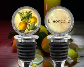 Limoncello Bottle Stopper: Italian Lemon Kitchen Decor