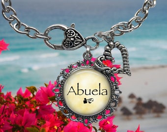 ABUELA Charm Bracelet - Gift from Grandchild - Regalos por Abuelita - Heart Bracelet - Best Mothers Day Gift - Gift from Granddaughter