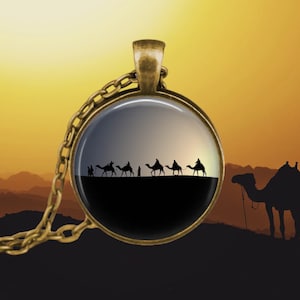 Camel Caravan Pendant Necklace: Desert Night Romance Jewelry