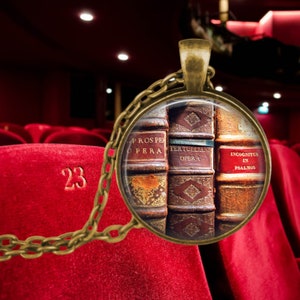 Opera Necklace - OPERA MUSIC Book - Opera Jewelry - Gift for Opera Lover - Singer Gift - Operatic Gift - Opera Pendant - Opera Literature