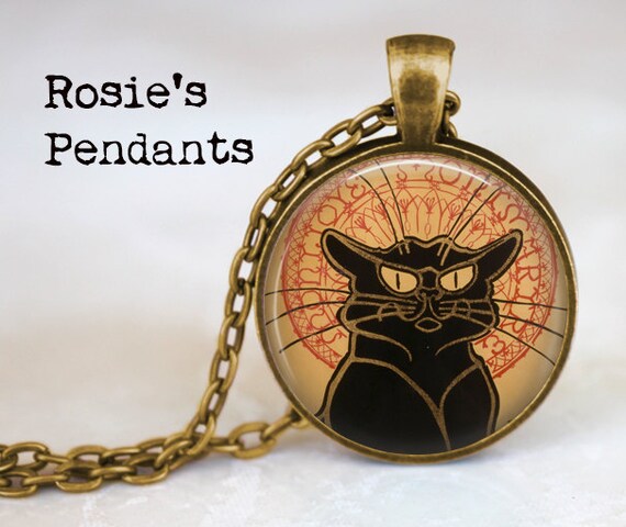 Le Chat Noir Montmatre Paris Belle Epoque Necklace Cat Lover Jewelry Black Cat Jewelry