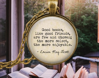 Louisa May Alcott Quote Necklace: Book Lover Gift