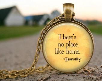 Wizard of Oz Pendant Necklace: Dorothy Quote, Ruby Slippers Charm