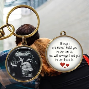 Miscarriage Keepsake Keychain Your Baby's SONOGRAM Ultrasound Double Sided Key Ring Baby Sonogram Jewelry Baby Memorial Jewelry image 1