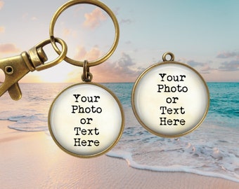 Photo KEYCHAIN - Photo Key Ring - Picture Key Chain - Picture Key Ring - Personal Keychain - Quote Key Ring - Quote Keychain - For Boyfriend