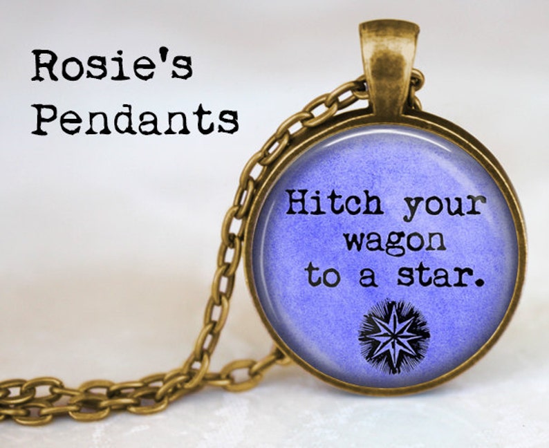 Hitch Your Wagon to a Star Ralph Waldo Emerson Literary Etsy