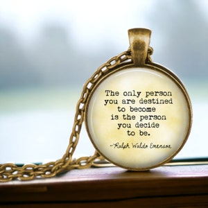 Gift for Grad - Ralph Waldo Emerson Quote - Emerson Necklace - Literary Quote - Be Yourself - Encouraging Gifts - Gift for Graduate