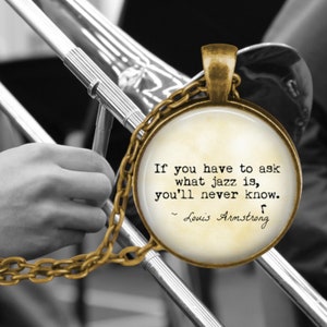 Jazz Quote Necklace ~ Meaning of Jazz Music ~ Gift for Musician ~ Jazz Pendant ~ Jazzy Gift ~ Music Jewelry
