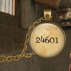 Les Miserables 24601 Pendant Necklace - Les Miserables - Literary Jewelry - Jean Valjean&#39;s prison number - Victor Hugo - French Revolution