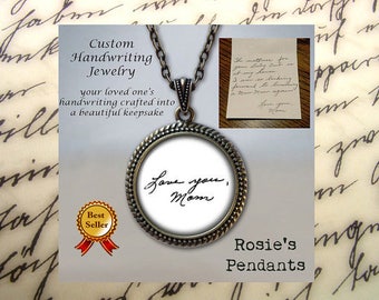 Custom Handwriting Necklace: Personalized Keepsake Jewelry