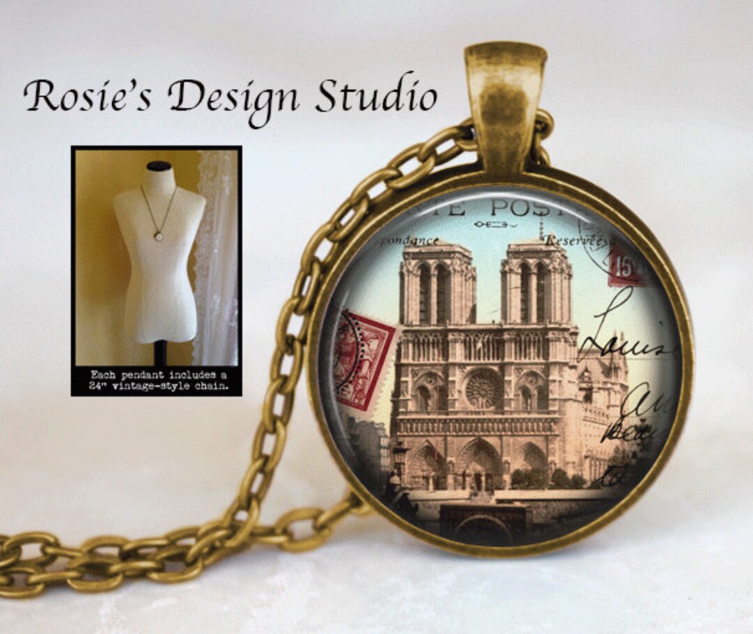 Notre Dame Vintage Image Jewelry Paris Notre Dame Pendant - Etsy