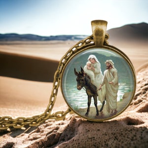 Collier de Noël Sainte Famille - Bijoux de Noël Bethléem - Croyances chrétiennes - Naissance de Jésus - Away in a Manger - Marie et Joseph