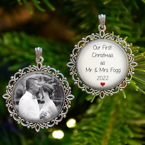 PHOTO Christmas Ornament - Our First Christmas Together - 1st Christmas as Couple - Personalized Ornament - Newlyweds - Picture Ornament