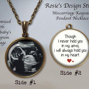 Miscarriage Keepsake Pendant Necklace Your Baby's SONOGRAM Ultrasound Baby Sonogram Jewelry Baby Memorial Jewelry Loss of Child image 2