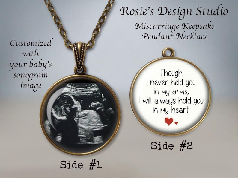 Miscarriage Keepsake Pendant Necklace Your Baby's SONOGRAM Ultrasound Baby Sonogram Jewelry Baby Memorial Jewelry Loss of Child image 2