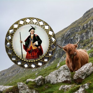 Scottish Clan Brooch Kilt Pin - Scottish Brooch Pin - Scotland Jewelry - Kilt Jewelry - Clan Tartan - Vintage Clan Illustration - Heritage