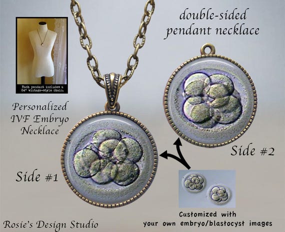 Custom Double-sided Embryo Pendant Necklace: IVF Keepsake Jewelry