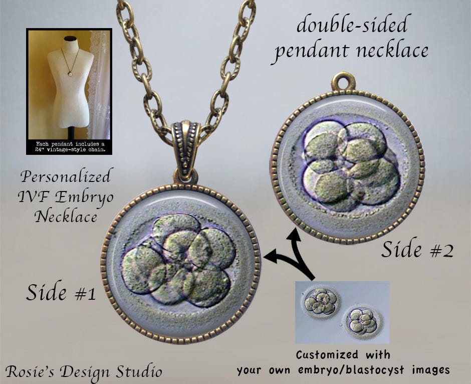 【Remake】sukull motif necklace Embryo Custom Double-sided Embryo Pendant Necklace: IVF Keepsake Jewelry