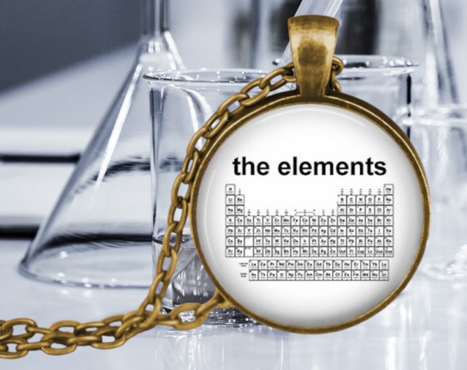 Tableau périodique des éléments Collier - Bijoux pour amateurs de sciences - Cadeau d’étudiant en chimie - Cadeau de professeur de sciences