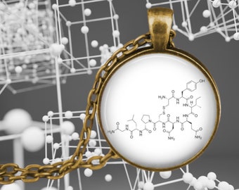 Oxytocin Molecule Pendant Necklace: Love Hormone Jewelry, Doula Gift