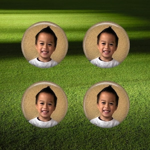 PHOTO Golf Ball Markers - Set of 4 Golfball Markers - Putt Marker - Personalized Gifts for Golfers - Your Picture on a Golf Marker