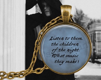 Dracula Quote Pendant Necklace: Bram Stoker Literary Jewelry
