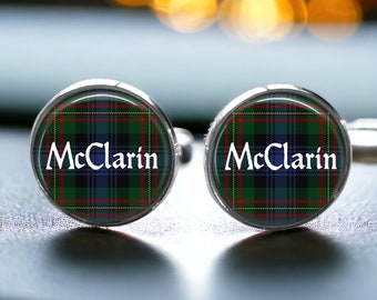 Personalized TARTAN Plaid Cufflinks - Scottish Clan Gifts - Heritage Heirloom Cuff Links - Family Name Gifts - Customized Tartans
