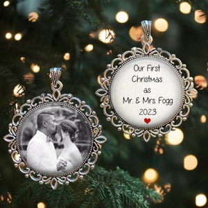 First Christmas Couple PHOTO Ornament - Our 1st Christmas Picture Ornament - Newlywed Ornament - First Christmas Married as Mr and Mrs 2025