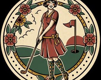 CUTE FLAPPER Golf Ball Marker and Hat Clip Set: Golfer Gift for Her