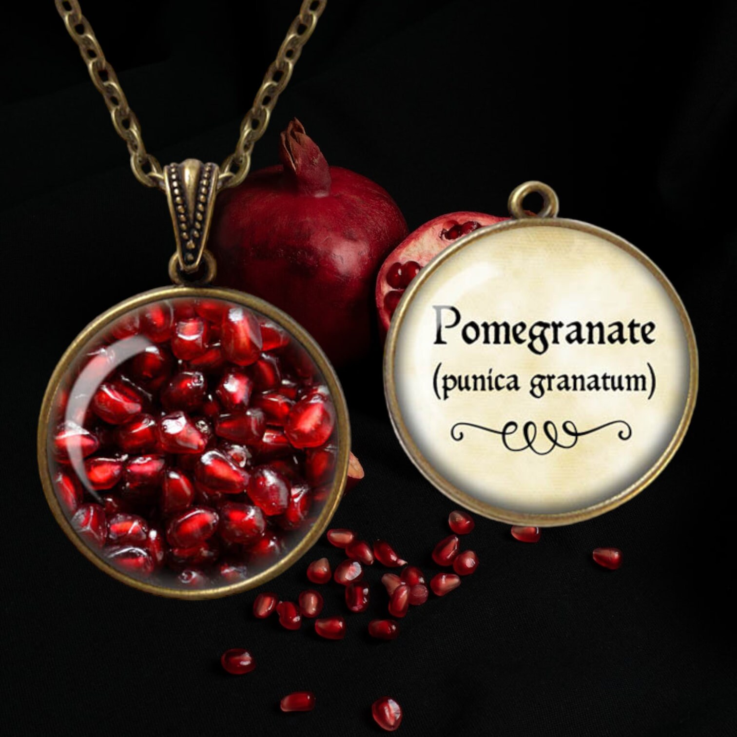 Lot - 18 KARAT YELLOW GOLD POMEGRANATE NECKLACE