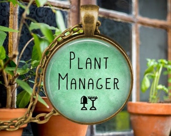PLANT MANAGER Necklace - Gift for Gardener - Earth Day Gifts - Gardening Gift - Environmentalism - Potted Plants - Gifts for Her