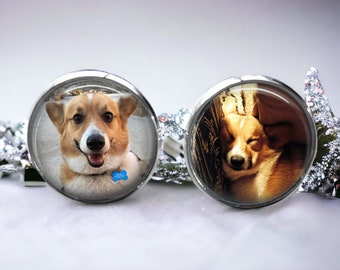 Personalized Pet Photo Cufflinks: Custom Dog or Cat Picture Gift