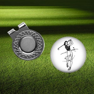 Retro Golf Ball Marker - Golf Gift for Her - Golfball Marker - Golf Hat Clip - Woman Golf Ball Marker - Womens Golfer Gift - 1940s Gift