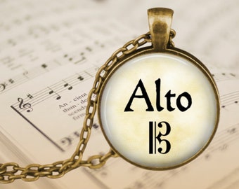 ALTO Jewelry - Singer Jewelry - Alto Pendant - Alto Choir Pendant - Gift for Singer - Alto Clef - Chorus - Opera Singer