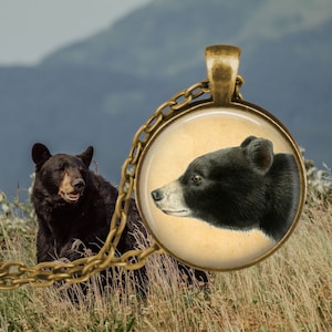 BEAR Jewelry - Black Bear Necklace - Bear Lover Gifts - Camping Jewelry - Wildlife Gifts - Nature Lovers - National Parks - Honey - Bees