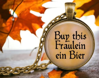 Oktoberfest Pendant Necklace: Funny Beer Lover Jewelry