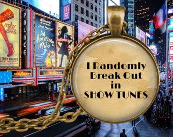 Broadway Show Tunes Necklace: Funny Theater Gift for Singer